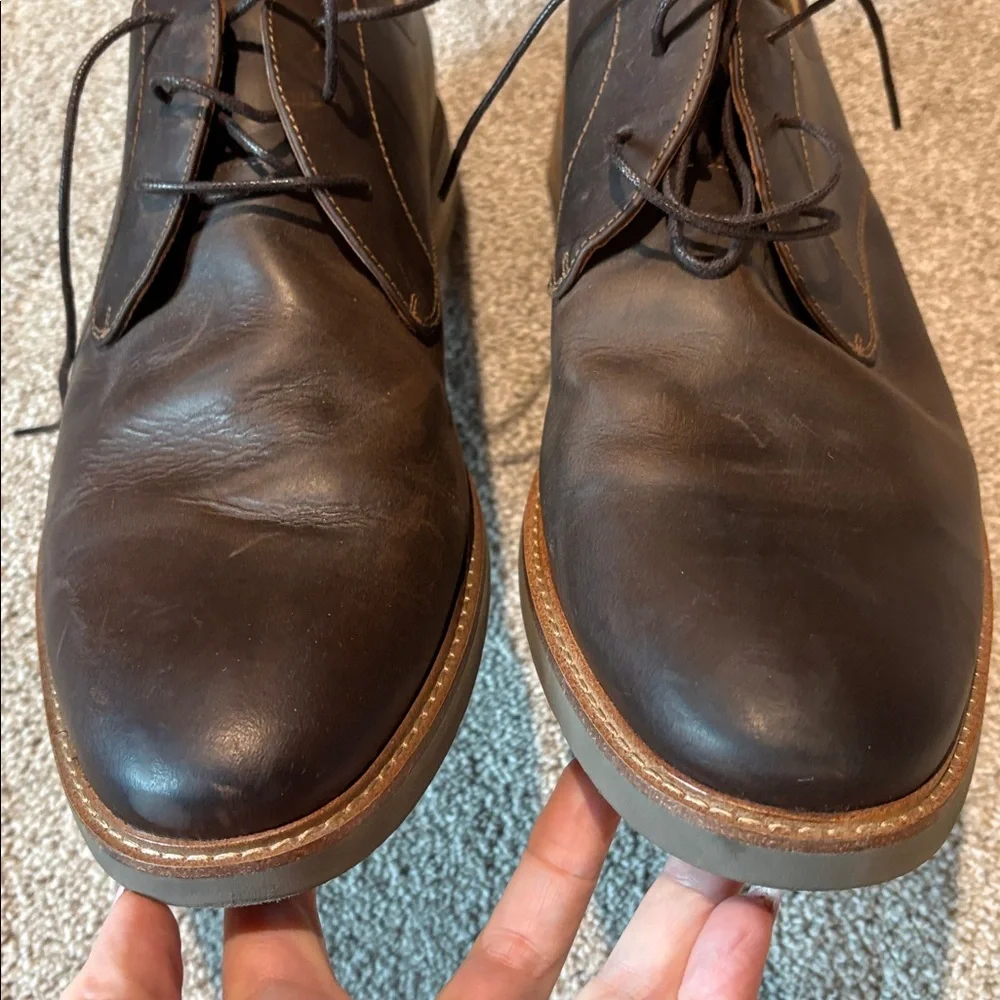 NWOT Florsheim men’s round toe Oxford wood and rubber sole genuine leather 13